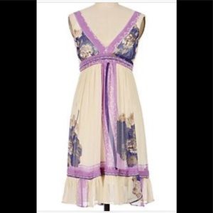 Anthropologie "Floating Lotus" by Lil silk dress